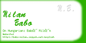 milan babo business card